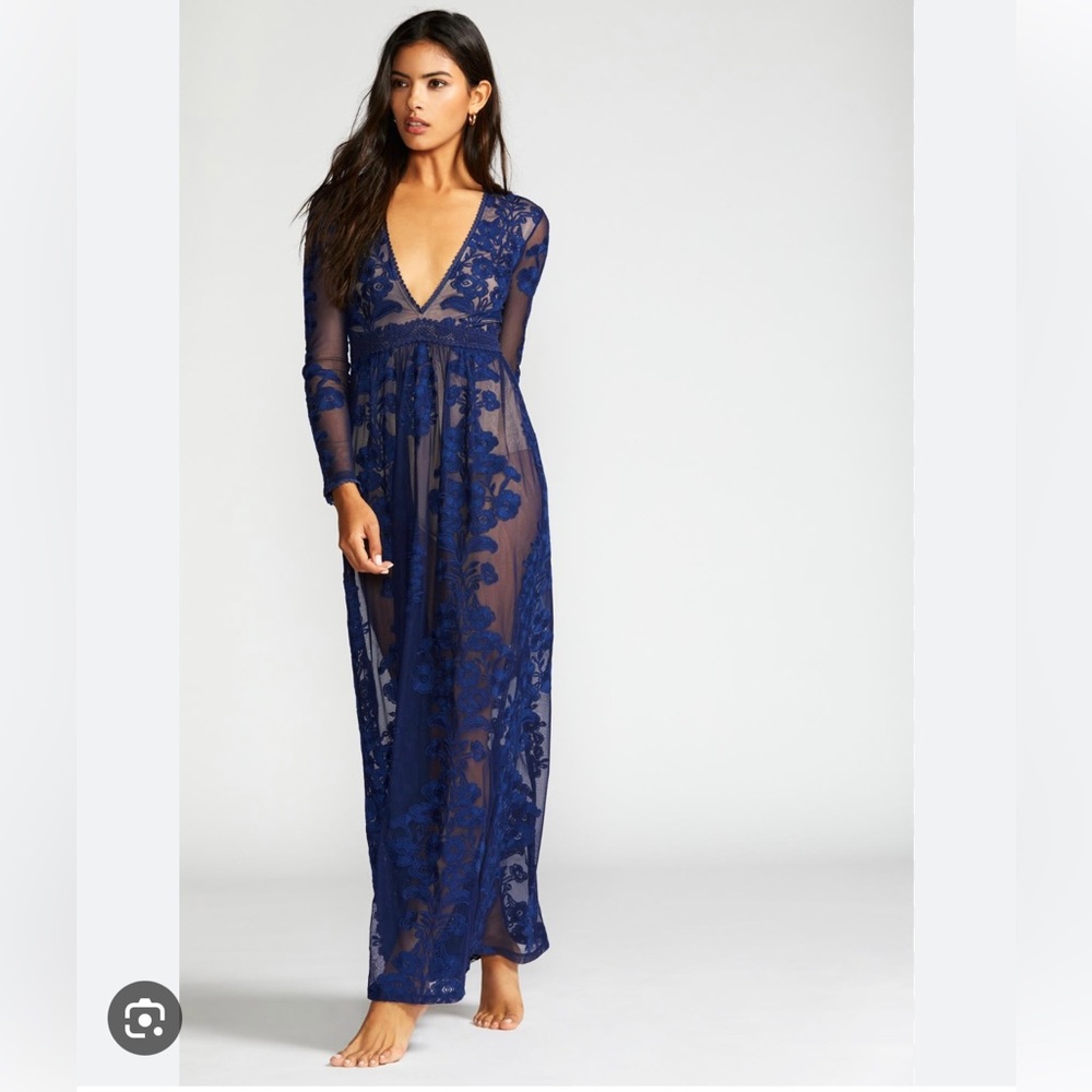 For Love and Lemons Temecula Maxi, Color: Blue, Size: Medium